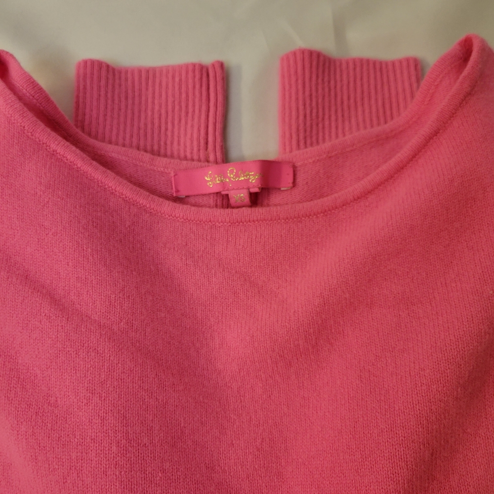 Lilly Pulitzer Fairley Cashmere Sweater Coral Sands Pink Sweater Top - Picture 3 of 4